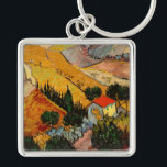 Van Gogh - Landschaftsbild-Plowman Schlüsselanhänger<br><div class="desc">Landschaft mit Haus und Plowman / Tal mit Plowman Seen von oben - Vincent van Gogh,  1889</div>