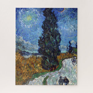 Van Gogh Landstraße Zypressen Kunstwerk