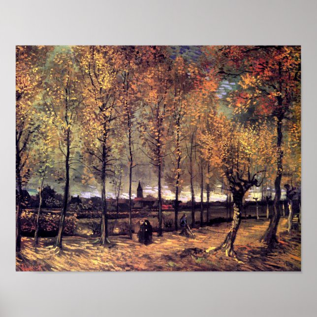 Van Gogh - Lane with Poplars Poster (Vorne)