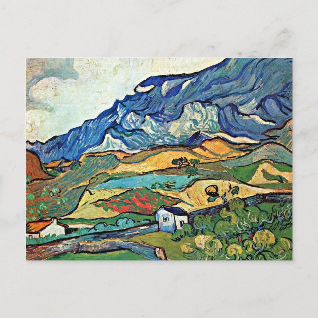 Van Gogh - Les Alpilles Bergwelt Landschaft Postkarte (Vorderseite)