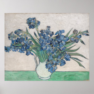 Van Gogh Lila Irises Vase Floral Painting Poster