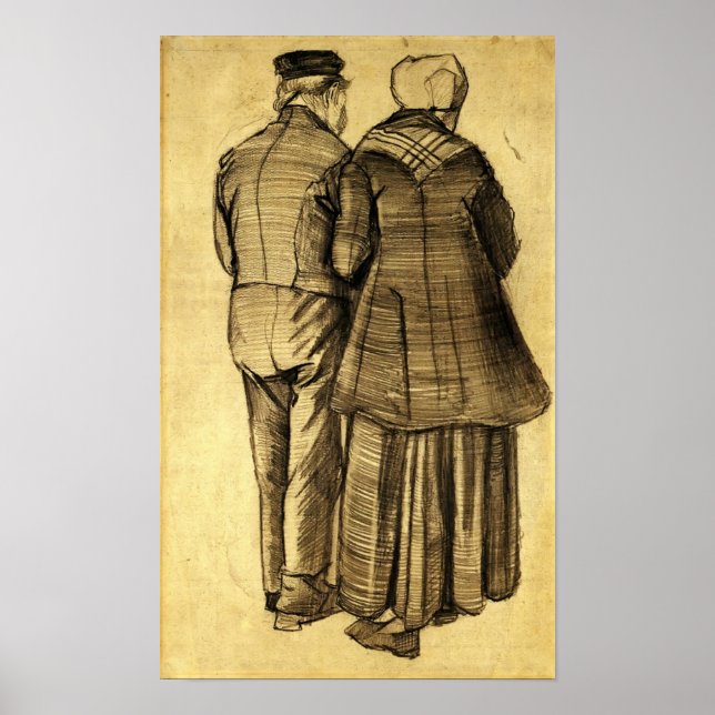 Van Gogh - Man and Woman Seen from the Back Poster (Vorne)