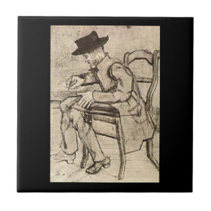 Van Gogh - Man Writing, Facing Links, Fliese