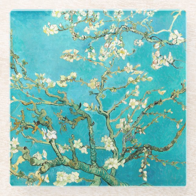 VAN GOGH - Mandelblüten Glasuntersetzer (Vorderseite)