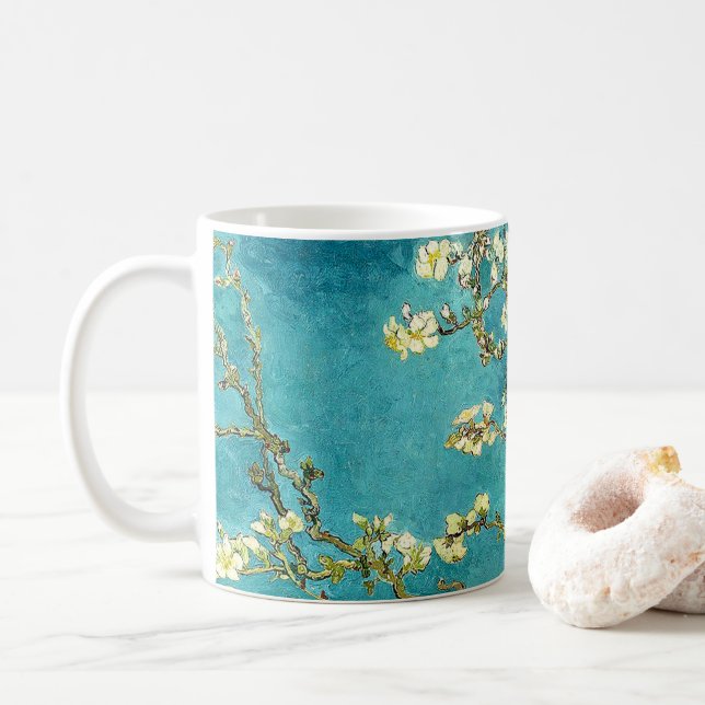 Van Gogh Mandelblüten Klassischer Impressionismus Kaffeetasse (Mit Donut)