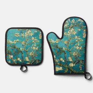 Van Gogh Mandelblüten Klassischer Impressionismus Ofenhandschuh & Topflappen-Set