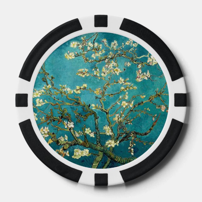 Van Gogh Mandelblüten Klassischer Impressionismus Pokerchips (Vorderseite)
