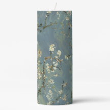 Van Gogh Mandelblüten Kunst Teal Blau Säulenkerze