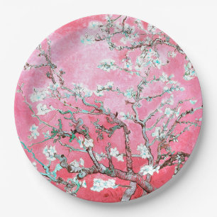 Van Gogh Mandelblüten Rosa Blau Pappteller