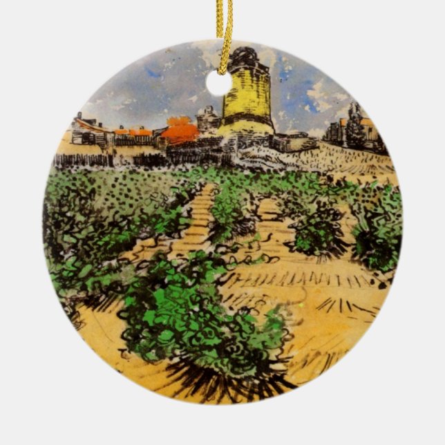 Van Gogh Mill von Alphonse Daudet bei Fontevielle Keramikornament (Vorne)