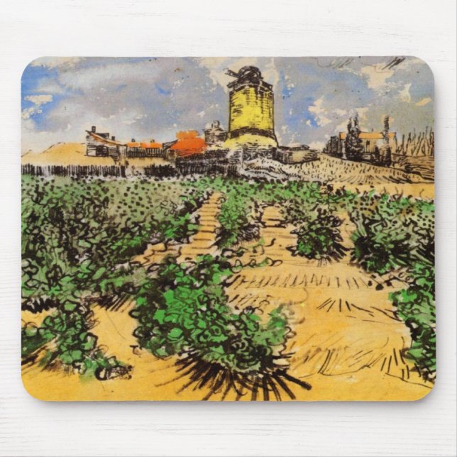 Van Gogh Mill von Alphonse Daudet bei Fontevielle Mousepad (Vorne)