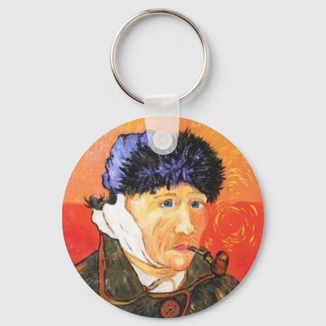 Van Gogh mit Bandaged Ear Schlüsselanhänger (Vorderseite)