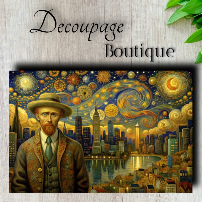 Van Gogh Modern City Decoupage Seidenpapier (Van Gogh Modern City Decoupage Tissue Paper)