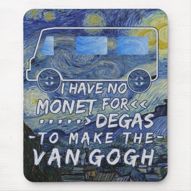 Van Gogh Monet entgasen lustiges Mousepad (Vorne)