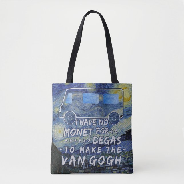 Van Gogh Monet entgasen lustiges Tasche (Vorderseite)