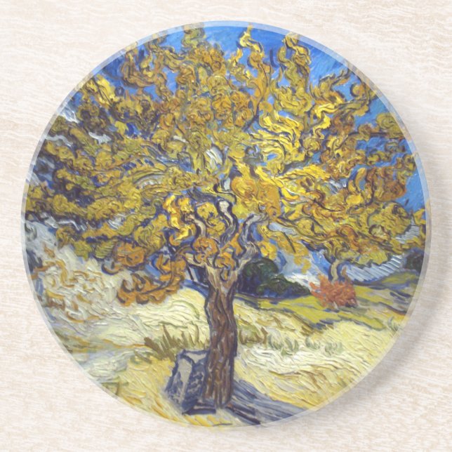 Van Gogh Mulberry Tree Impressionismus Art Sandstein Untersetzer (Vorne)