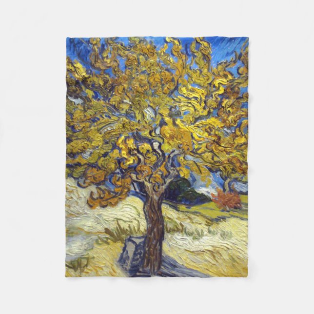 Van Gogh Mulberry Tree Masterpiece Art Fleecedecke (Vorderseite)