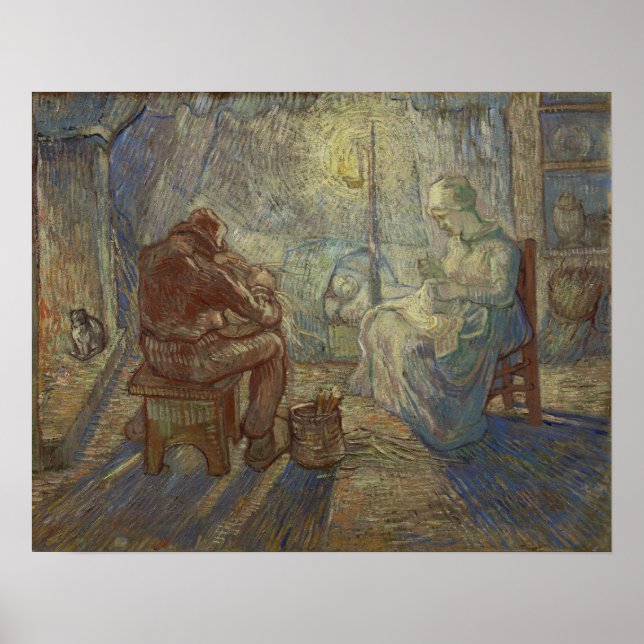 Van Gogh - Nacht (nach der Mühle) Poster (Vorne)