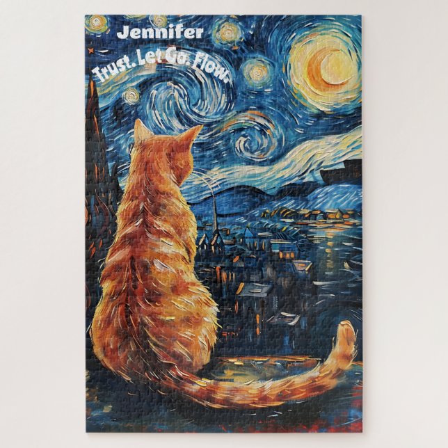 Van Gogh Niedlich Feline Puzzle (Vertikal)