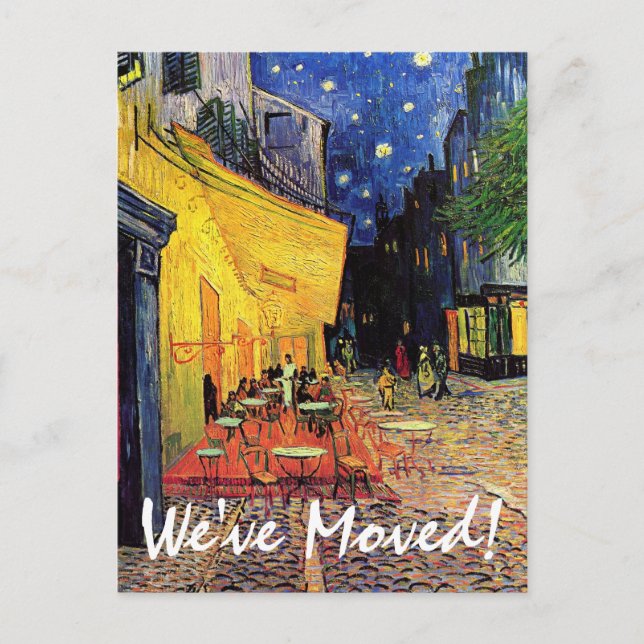 van Gogh Night Cafe Change of Address Ankündigungspostkarte (Vorderseite)