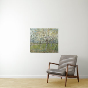 Van Gogh Obstgarten mit blühenden Aprikosenbäumen Wandteppich