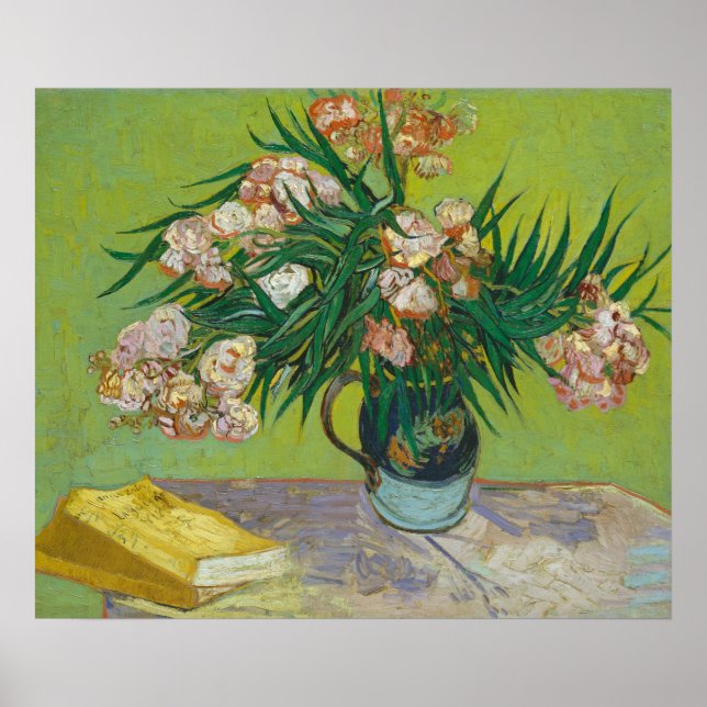 Van Gogh Oleanders Blumengemälde Poster (Vorne)