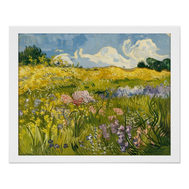Van-Gogh-Ölgemälde von Wildblume Meadow Poster (Vorderseite)