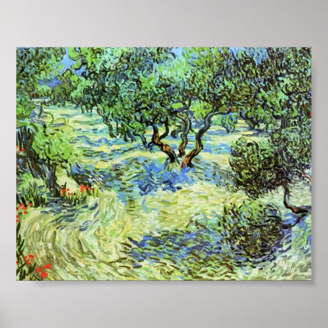 Van Gogh - Olive Grove - Bright Blue Sky Poster (Vorne)
