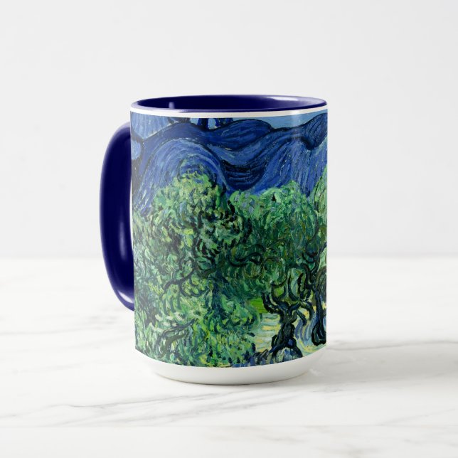 Van Gogh - Olive Trees with Alpilles Background Tasse (Vorderseite Links)