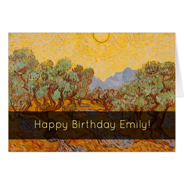 Van Gogh Olive Trees Yellow Sun Sky (Vorderseite (Horizontal))