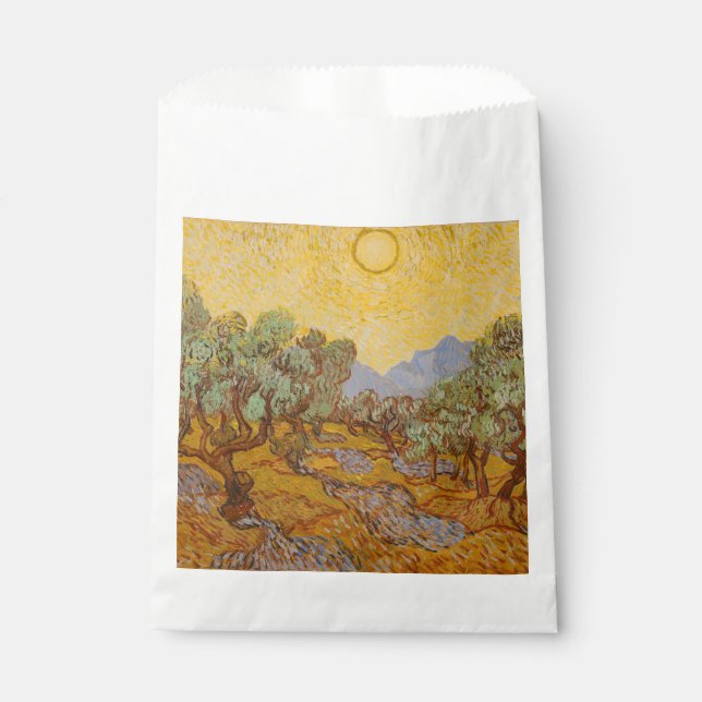 Van Gogh Olive Trees Yellow Sun Sky Geschenktütchen (Vorderseite)