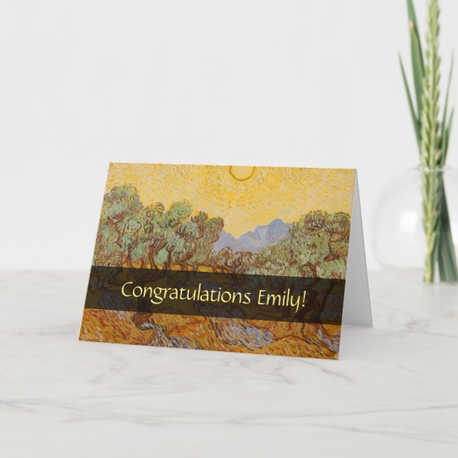 Van Gogh Olive Trees Yellow Sun Sky Karte (Vorderseite)