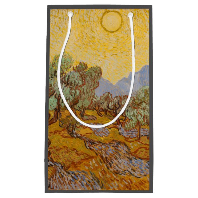 Van Gogh Olive Trees Yellow Sun Sky Kleine Geschenktüte (Vorderseite)