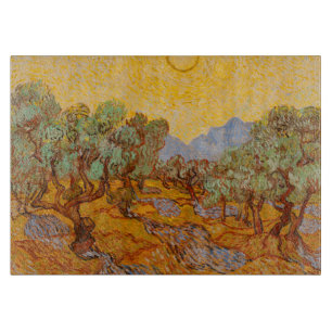 Van Gogh Olive Trees Yellow Sun Sky Schneidebrett