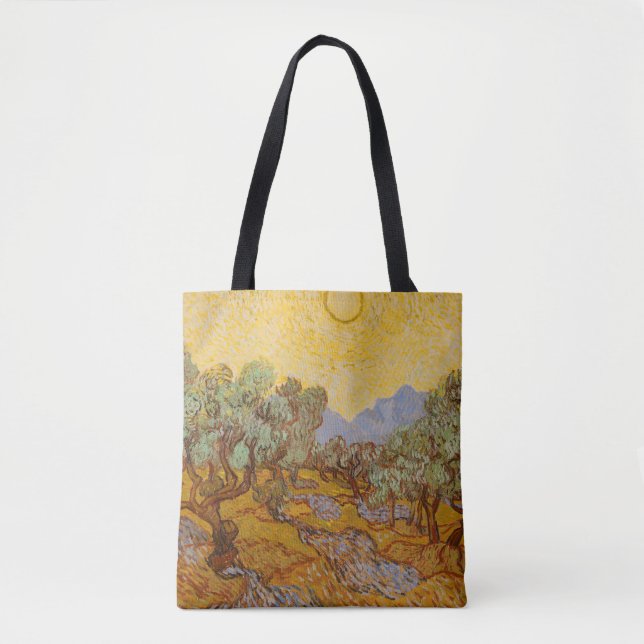 Van Gogh Olive Trees Yellow Sun Sky Tasche (Vorderseite)