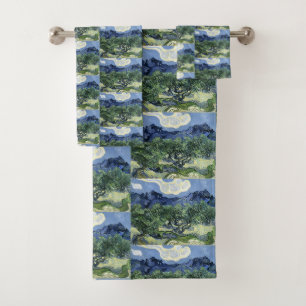 Van Gogh Olivenbäume - Blue Mountain Art Badhandtuch Set