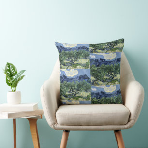 Van Gogh Olivenbäume - Blue Mountain Art Kissen