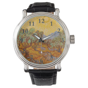 Van Gogh Olivenbäume Gelbe Sonne Himmel Armbanduhr