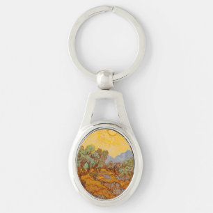 Van Gogh Olivenbäume Gelbe Sonne Himmel Schlüsselanhänger