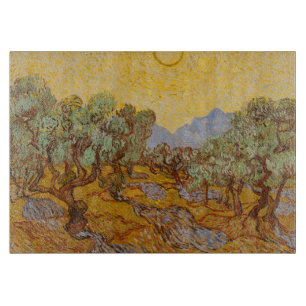 Van Gogh Olivenbäume Gelbe Sonne Himmel Schneidebrett