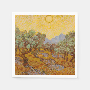 Van Gogh Olivenbäume Gelbe Sonne Himmel Serviette