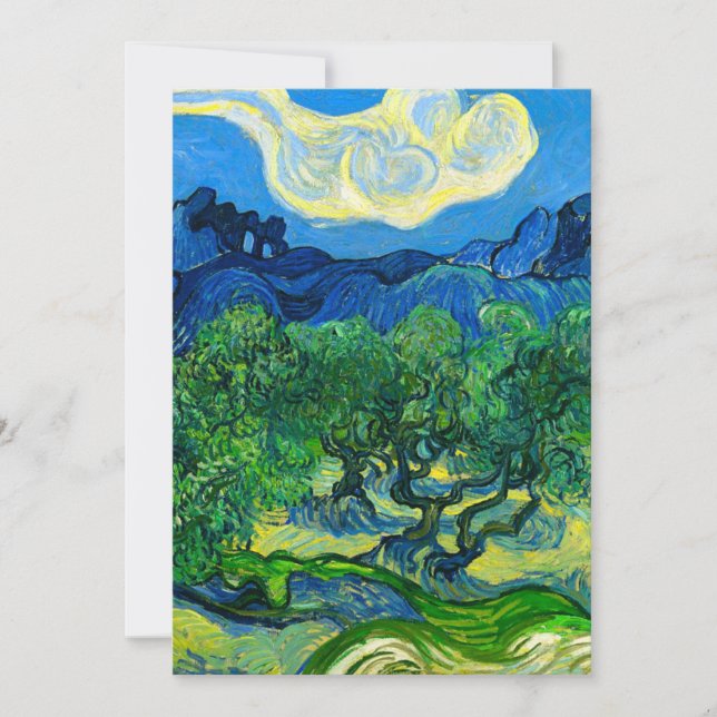 Van Gogh Olivenbäume in einer Bergwelt Ankündigung (Vorderseite)