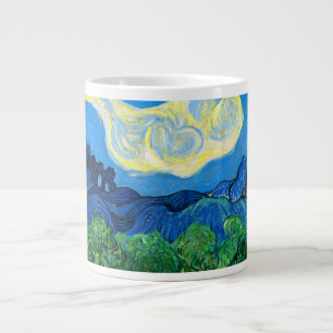 Van Gogh Olivenbäume in einer Bergwelt Jumbo-Tasse