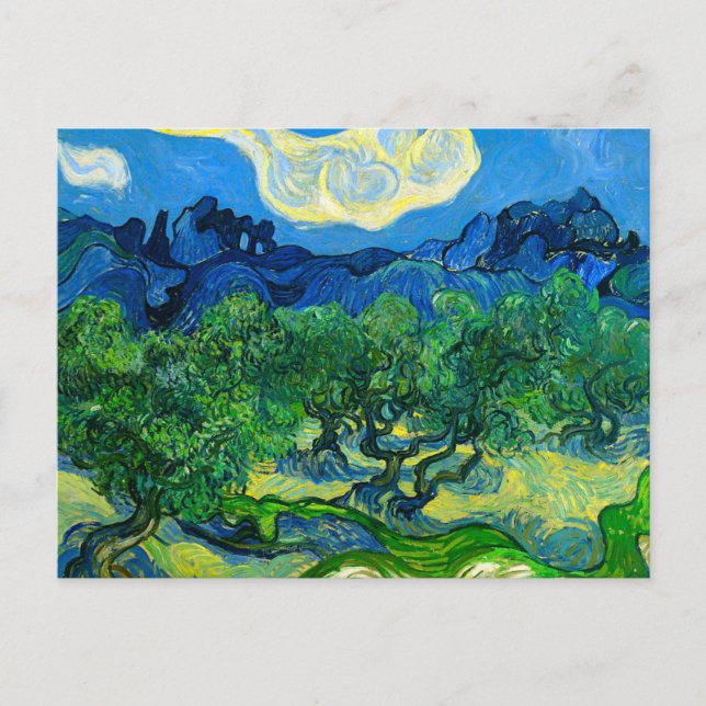Van Gogh Olivenbäume in einer Bergwelt Postkarte (Vorderseite)