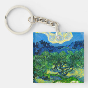 Van Gogh Olivenbäume in einer Bergwelt Schlüsselanhänger