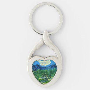 Van Gogh Olivenbäume in einer Bergwelt Schlüsselanhänger