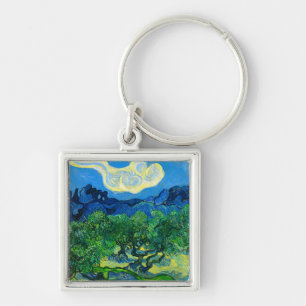 Van Gogh Olivenbäume in einer Bergwelt Schlüsselanhänger