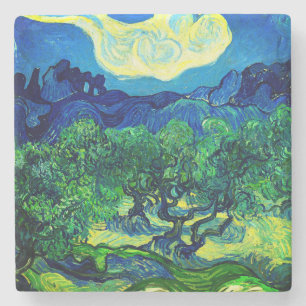 Van Gogh Olivenbäume in einer Bergwelt Steinuntersetzer