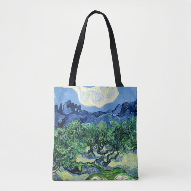 Van Gogh - Olivenbäume mit Alpilles Hintergrund Tasche (Vorderseite)