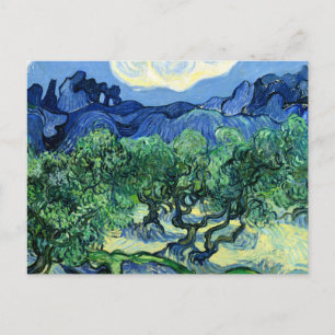 Van Gogh - Olivenbäume mit Alpilles im Hintergrund Postkarte